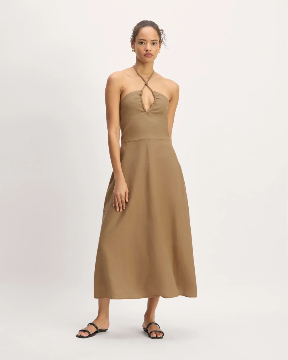 The Linen Halter-Neck Dress | Tiger's Eye
