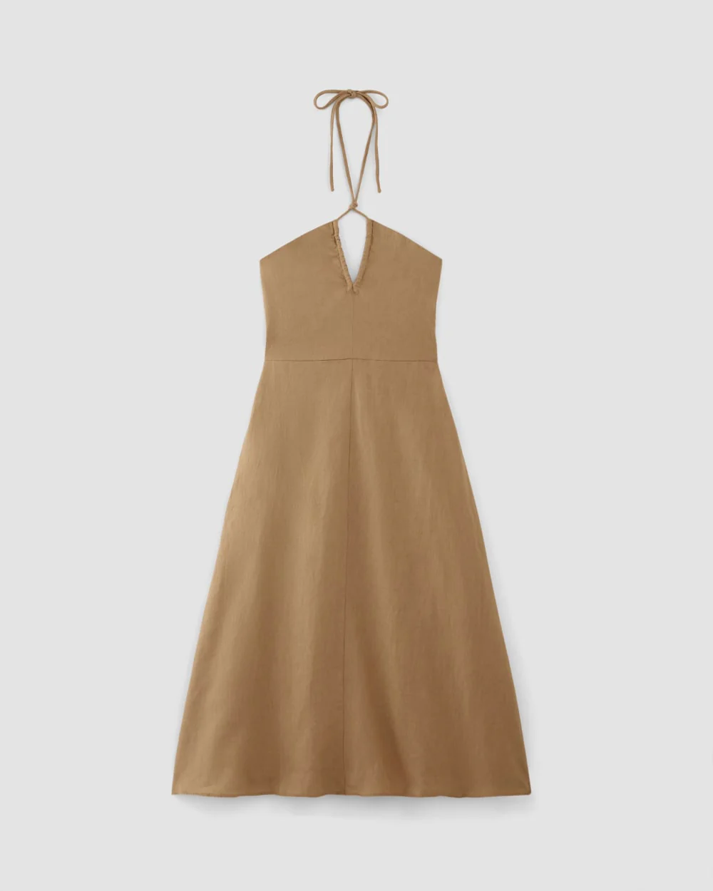 The Linen Halter-Neck Dress | Tiger's Eye - Image 2