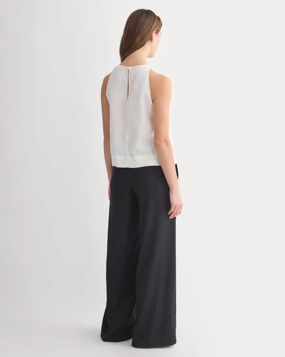 The Linen High-Neck Tank | Bone - Image 4