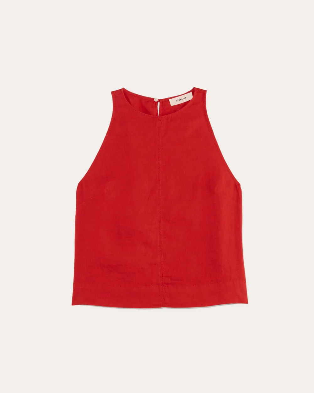 The Linen High-Neck Tank | Classic Red - Image 2