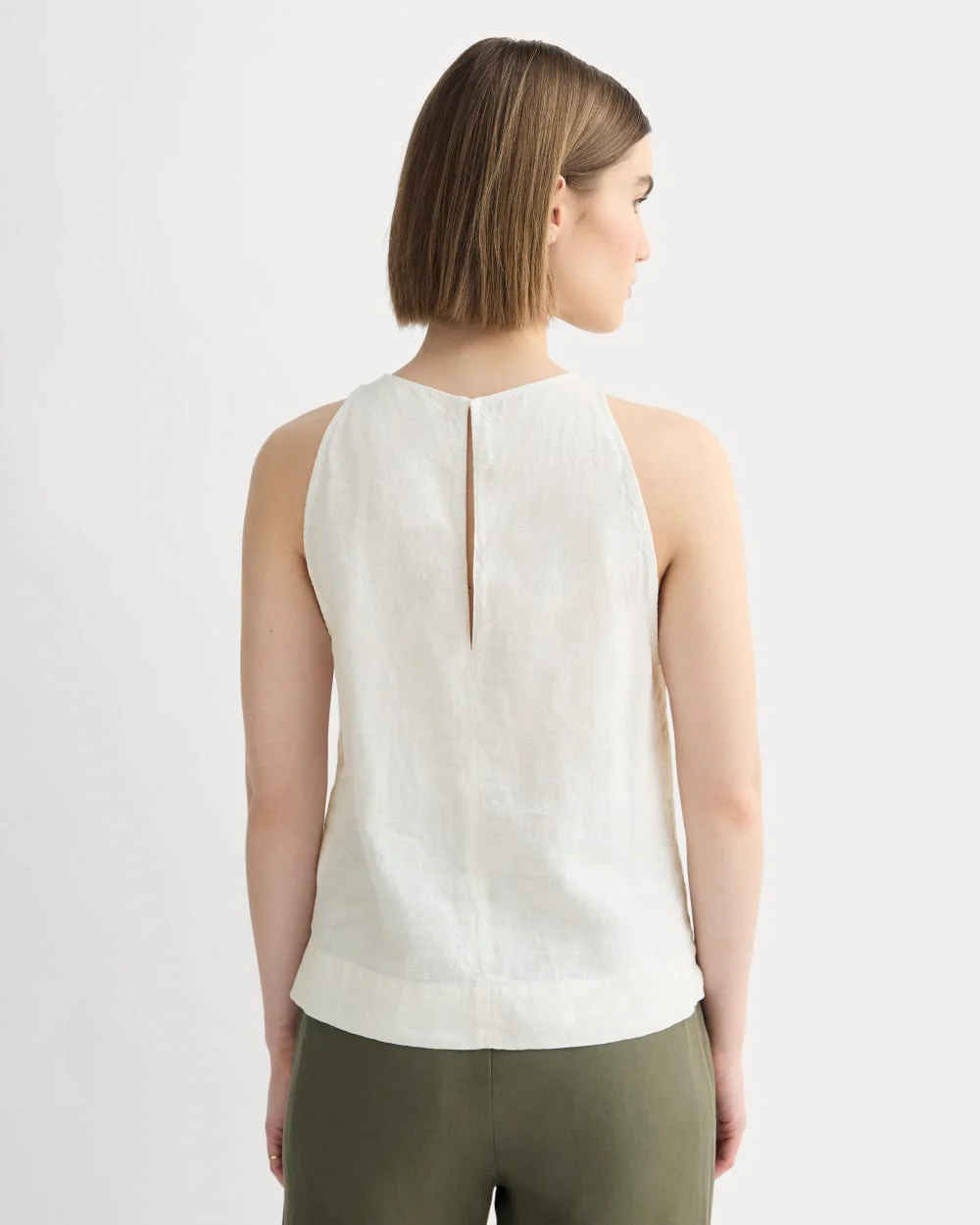 The Linen High-Neck Tank | Natural Chambray - Image 5