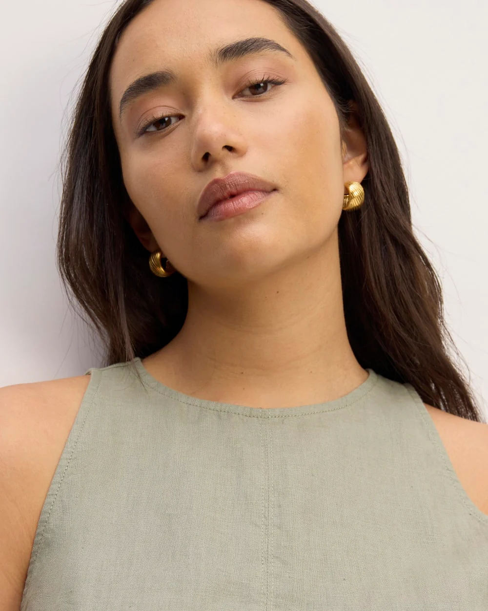 The Linen High-Neck Tank | Sage Green - Image 4