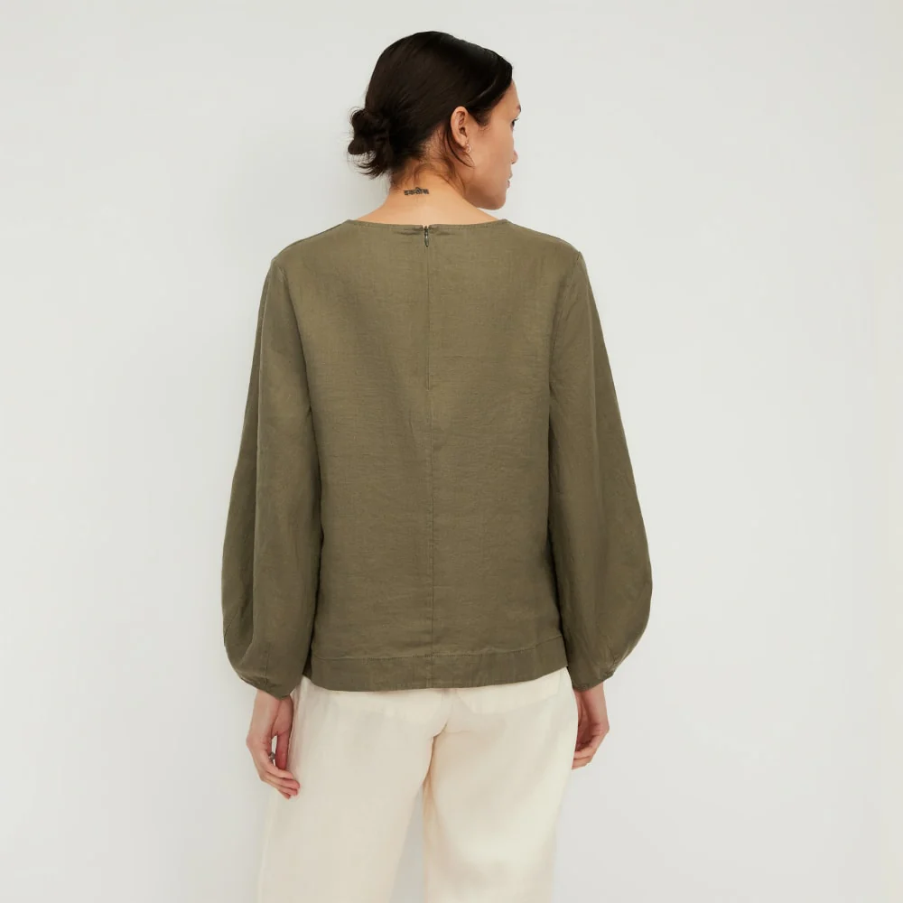 The Linen Long-Sleeve Top | Kalamata - Image 3