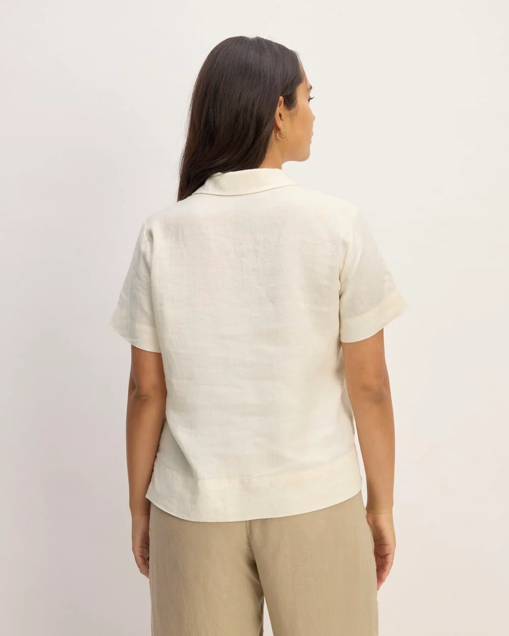 The Notch Shirt in Linen | Bone - Image 6