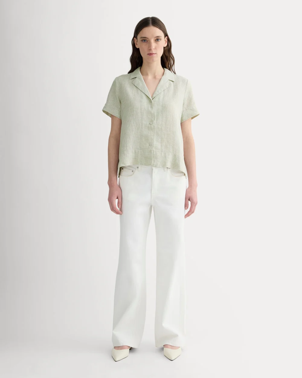 The Notch Shirt in Linen | Elm Gingham - Image 3