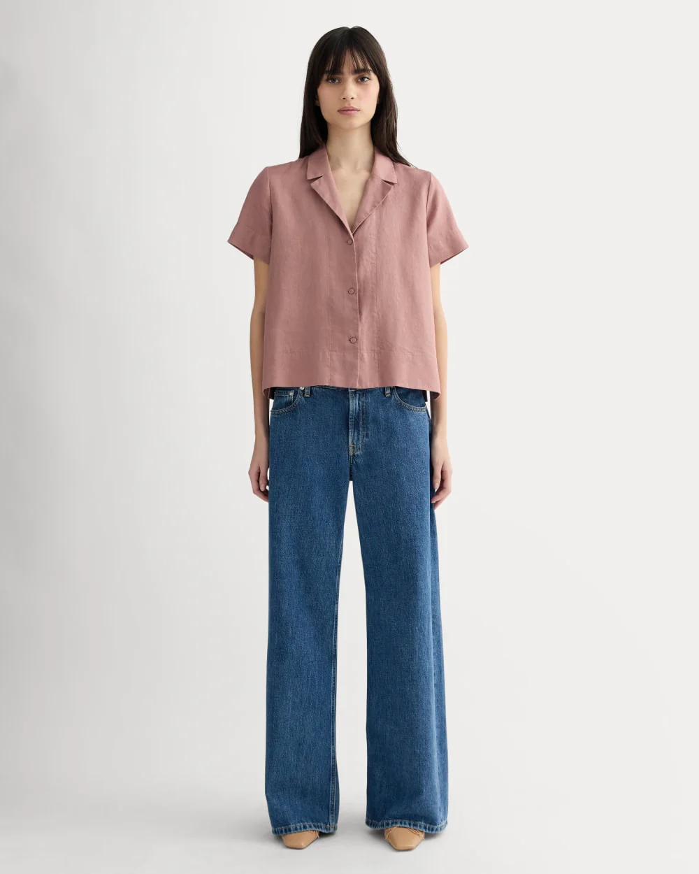 The Notch Shirt in Linen | Rose Dusk - Image 3