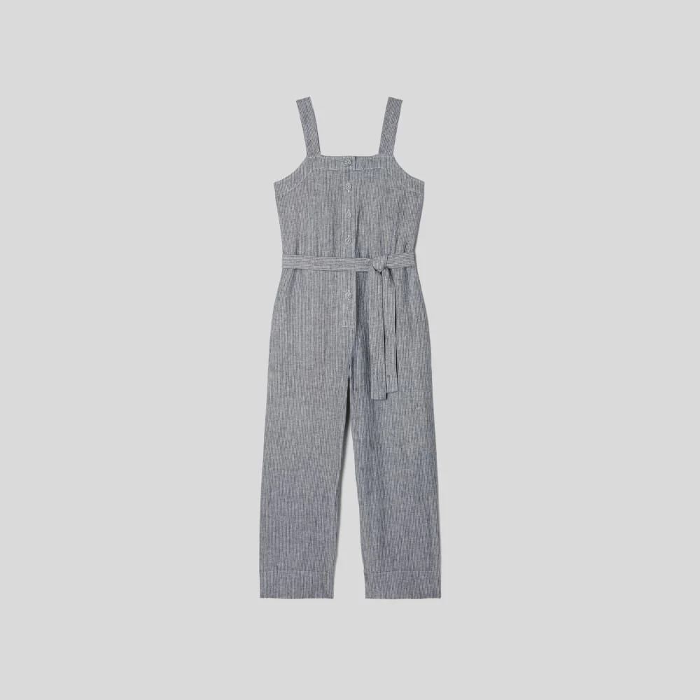 The Linen Jumpsuit | Canvas Tan / Navy - Image 2