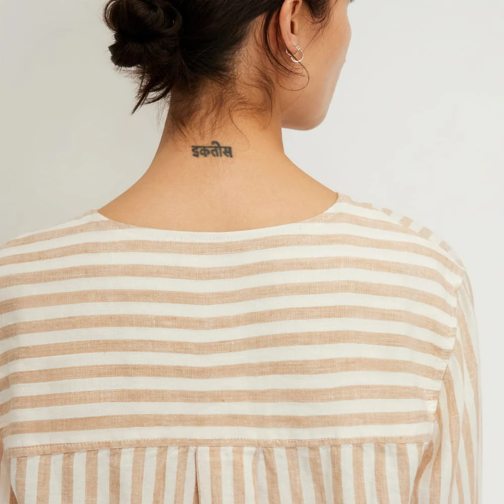 The Linen Popover Shirt | Bone / Caramel - Image 5