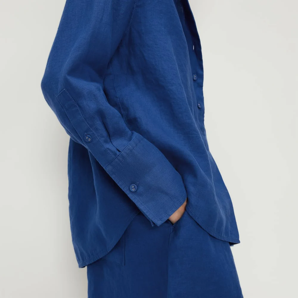 The Linen Popover Shirt | Mazarine Blue - Image 5