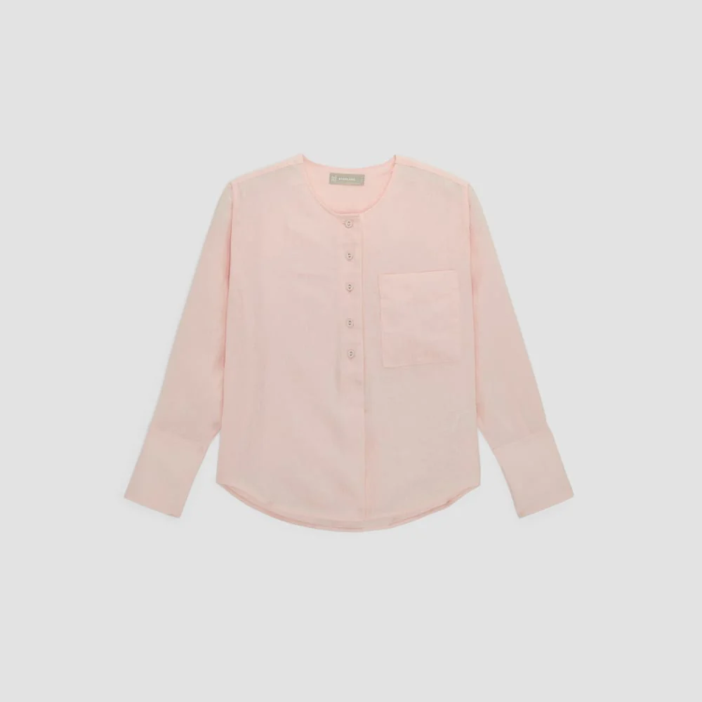 The Linen Popover Shirt | Petal Pink - Image 2