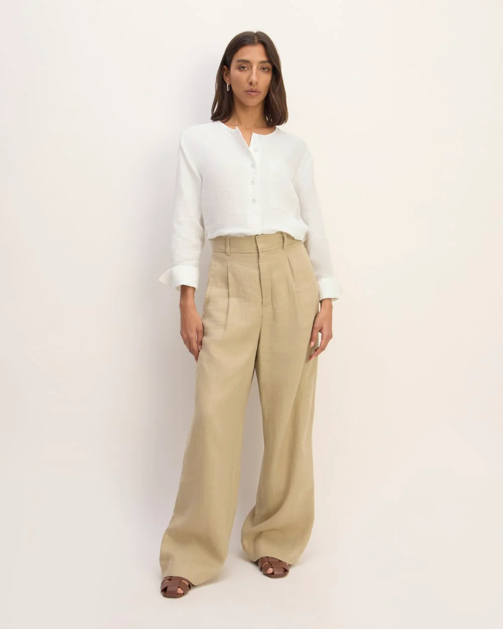 The Popover Shirt in Linen | White - Image 3