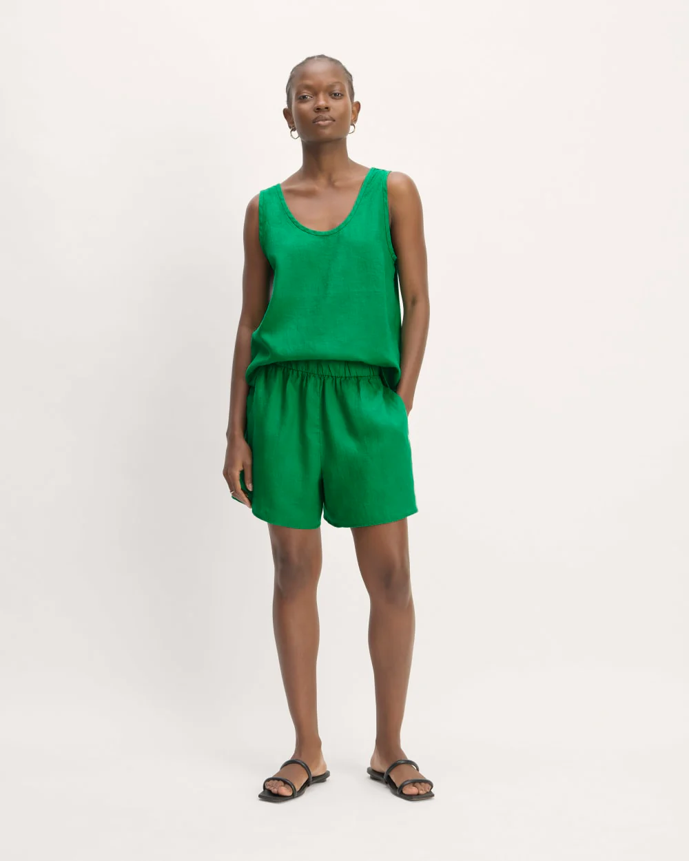 The Scoop Tank in Linen | Grass Green - Image 3