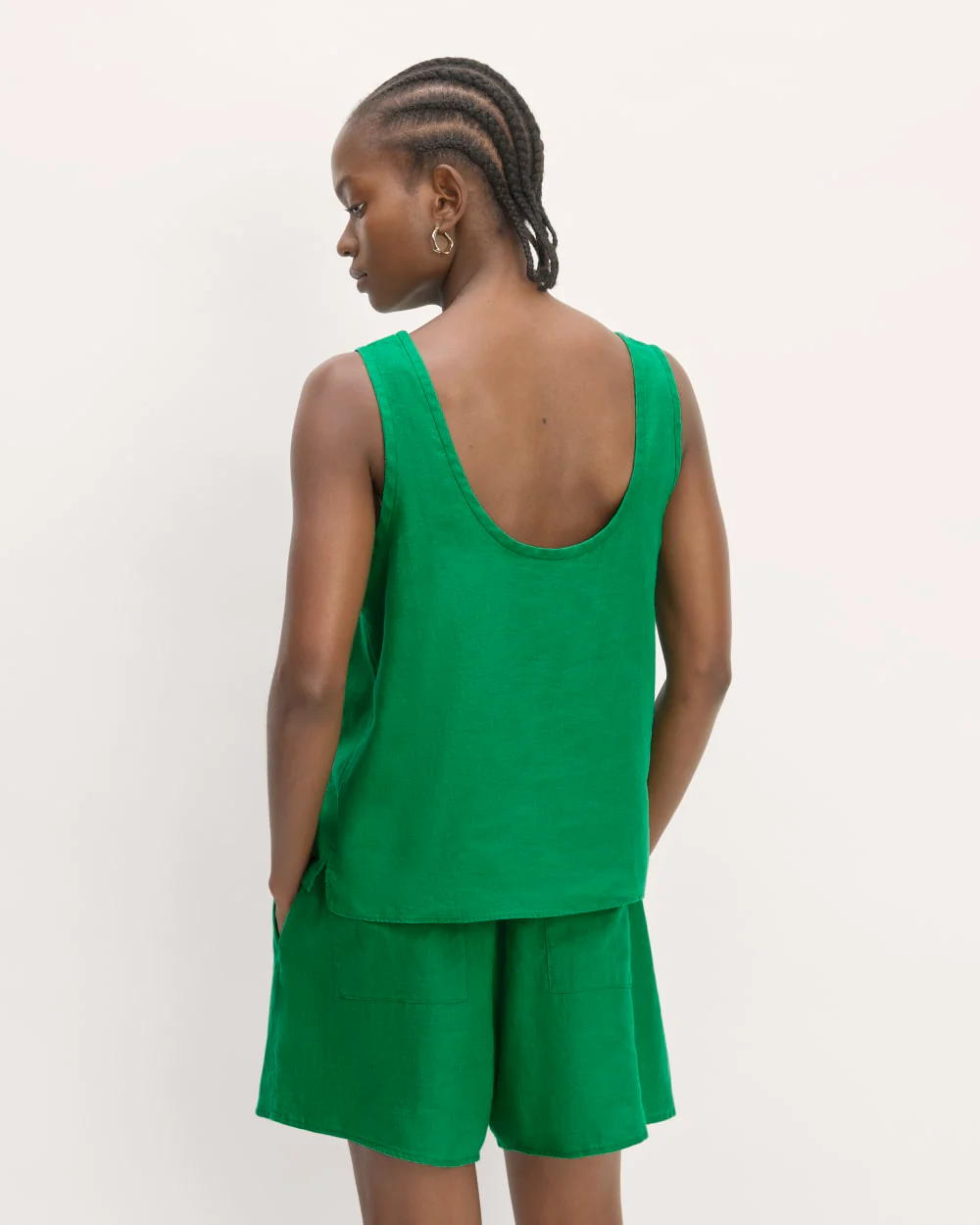 The Scoop Tank in Linen | Grass Green - Image 6