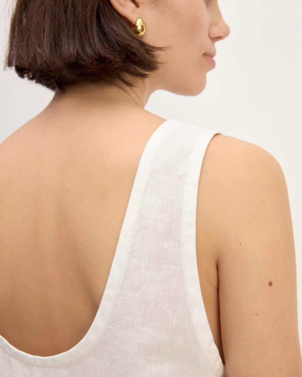 The Scoop Tank in Linen | White - Image 5