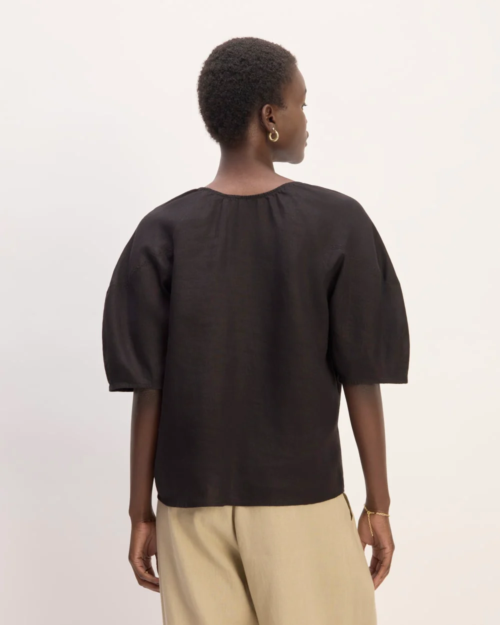 The Scoop Top in Linen | Black - Image 6