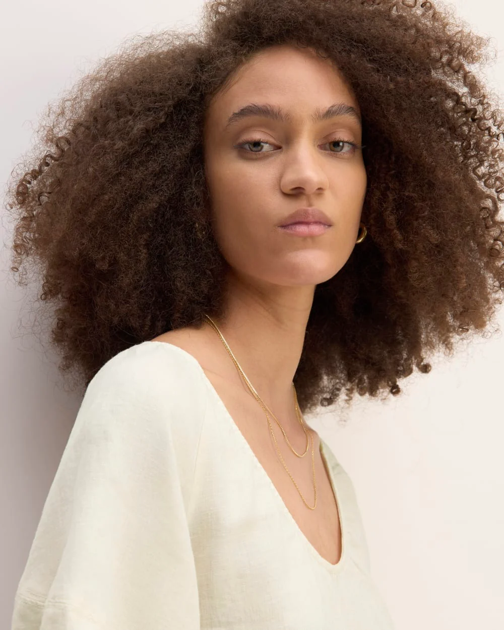 The Scoop Top in Linen | Bone - Image 4