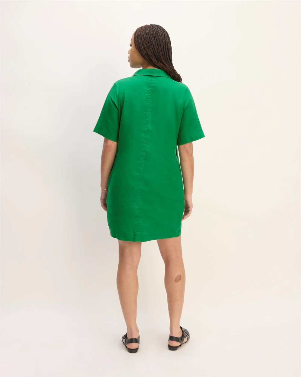 The Shirtdress in Linen | Grass Green - Image 6