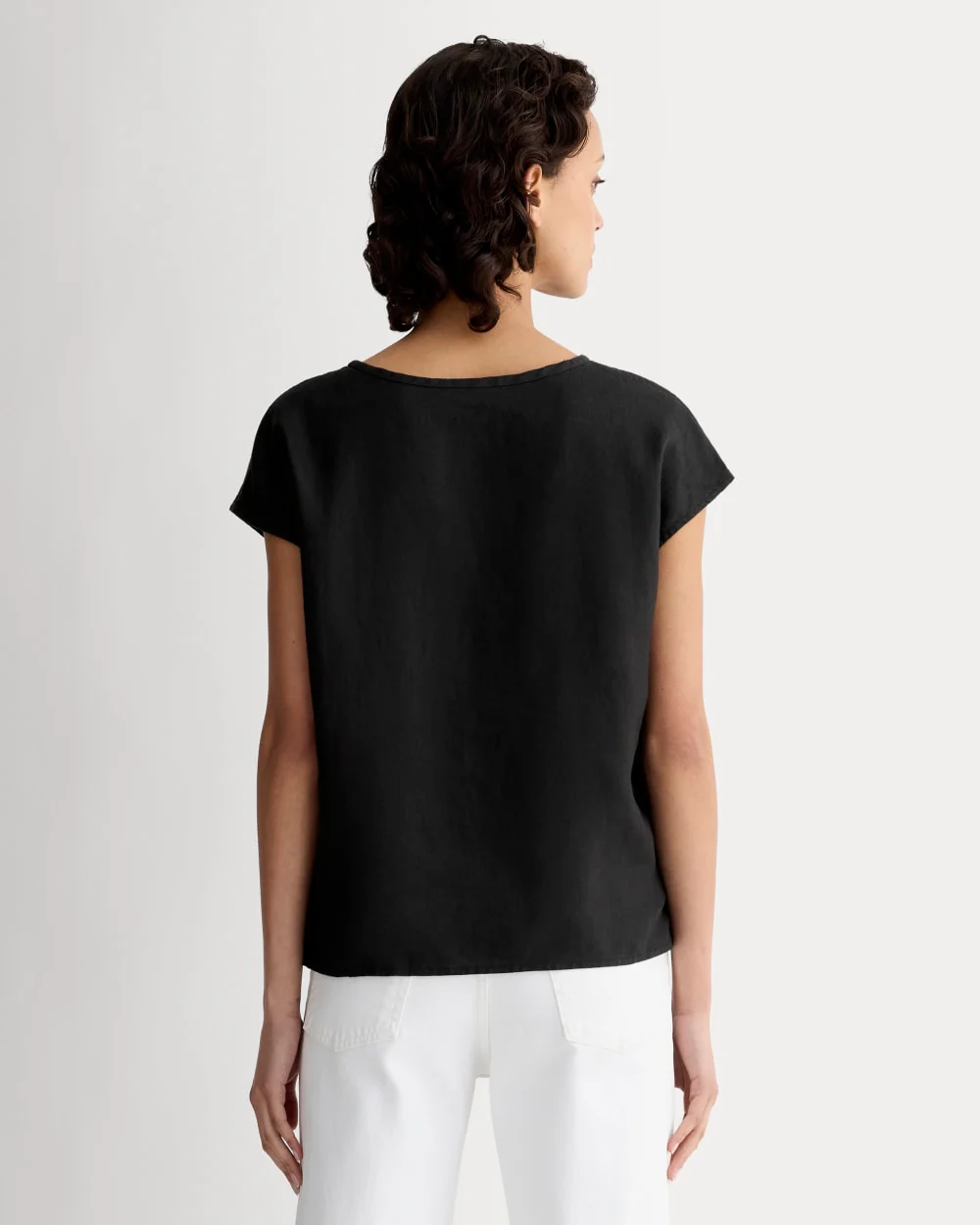 The Muscle Top in Linen | Black - Image 5
