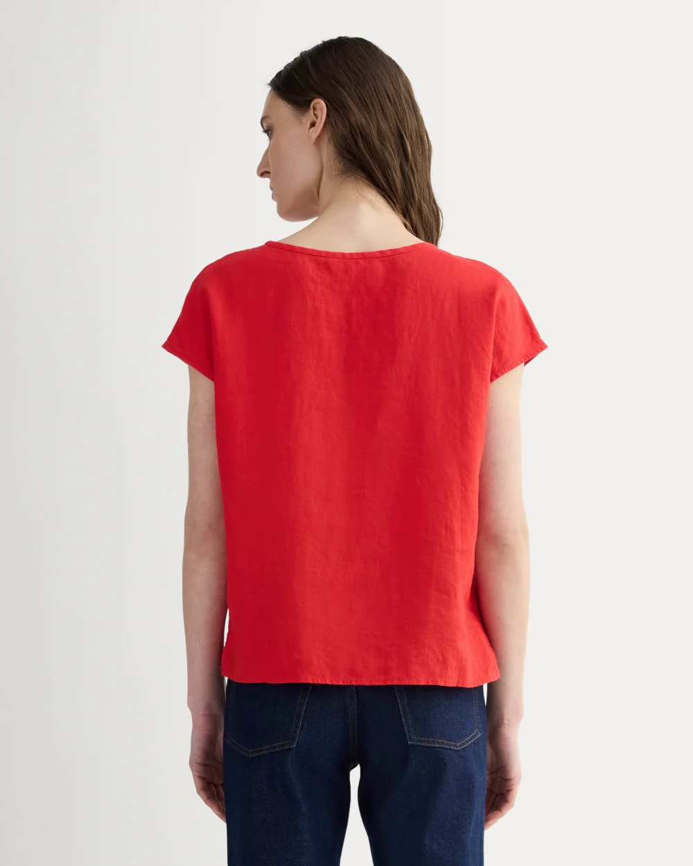 The Muscle Top in Linen | Classic Red - Image 5