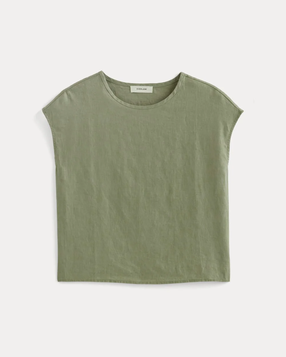 The Muscle Top in Linen | Sage Green - Image 2
