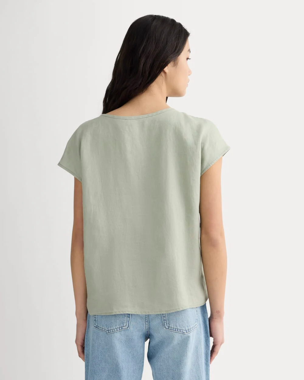 The Muscle Top in Linen | Seagrass - Image 5