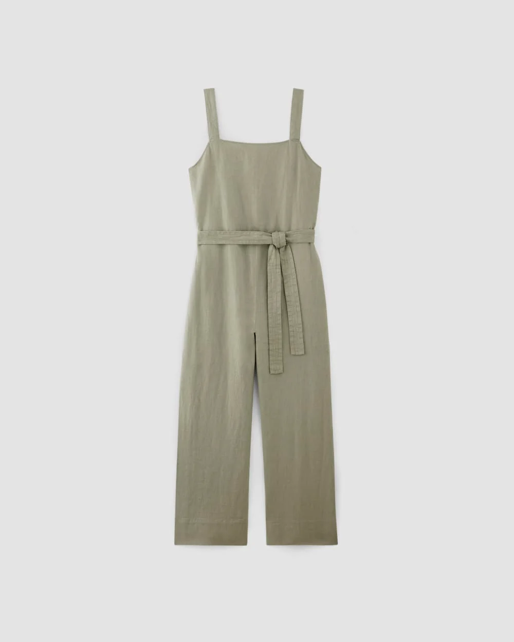 The Linen Side-Button Jumpsuit | Sage Green - Image 2