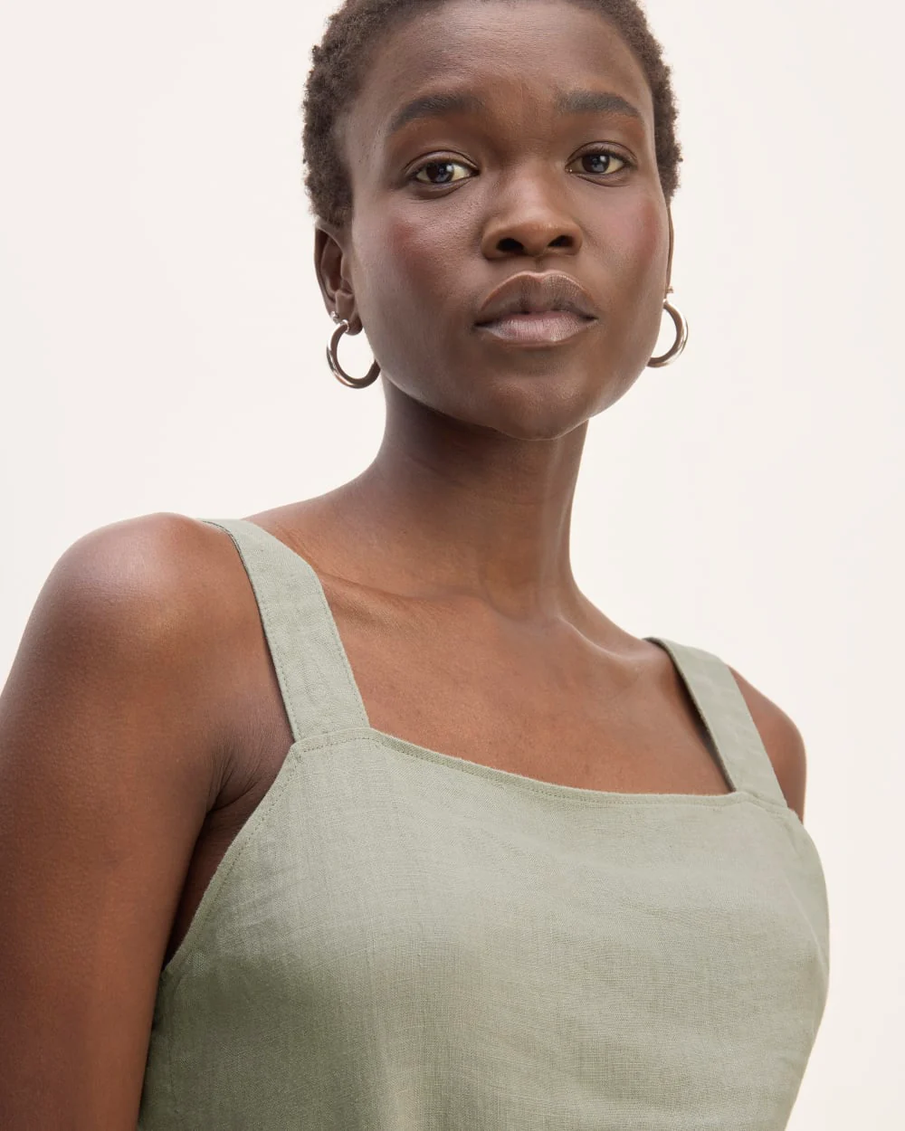 The Linen Side-Button Jumpsuit | Sage Green - Image 3