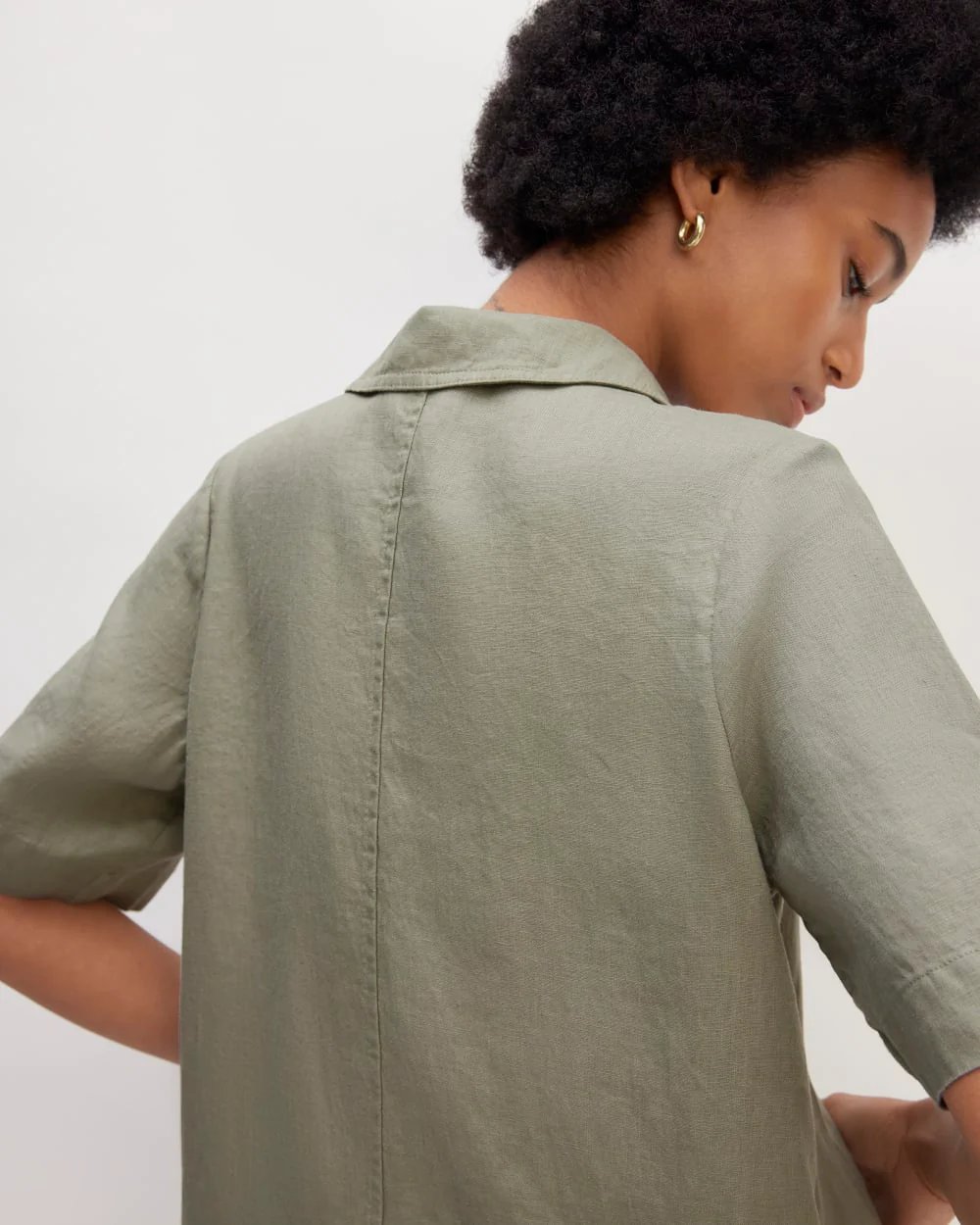 The Shirtdress in Linen | Sage Green - Image 5