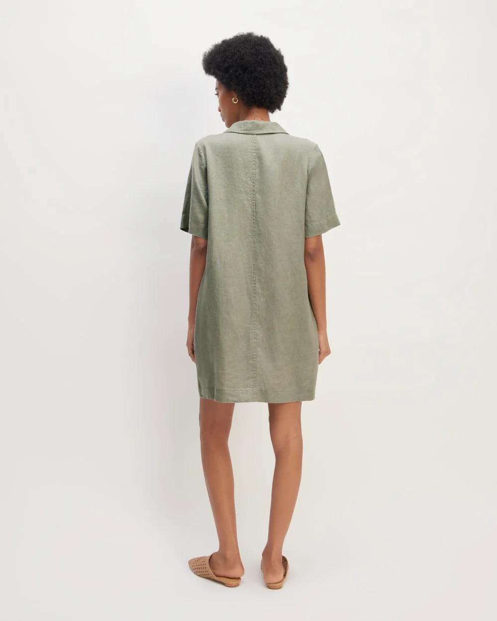 The Shirtdress in Linen | Sage Green - Image 6