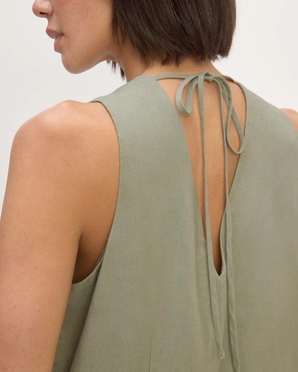 The Linen V-Neck Maxi Dress | Sage Green - Image 5