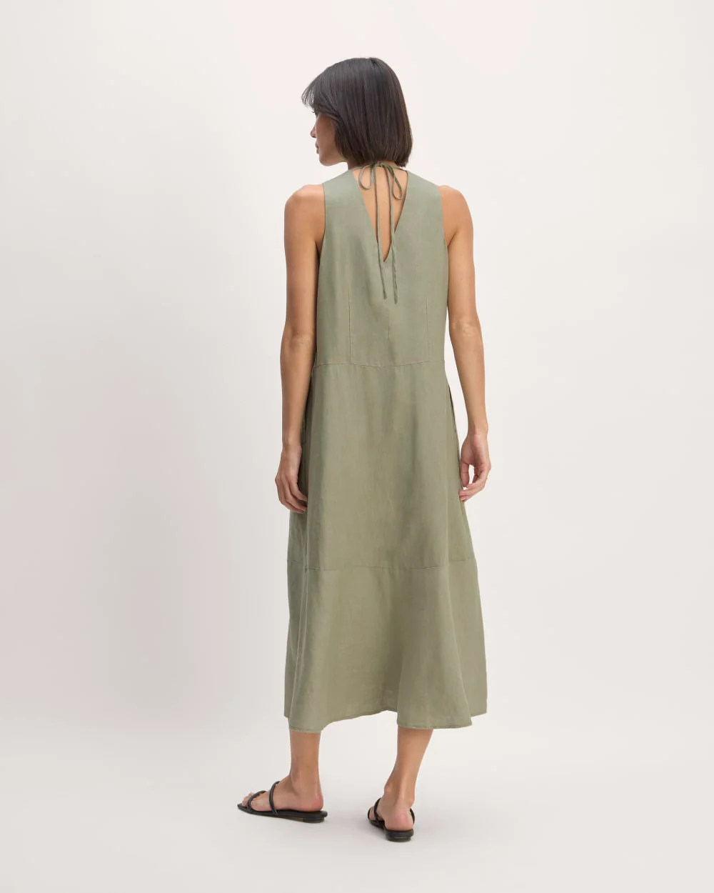 The Linen V-Neck Maxi Dress | Sage Green - Image 6