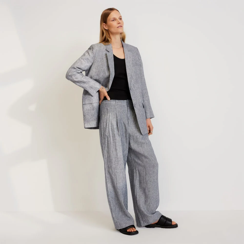 The Linen Way-High® Drape Pant  | Canvas Tan / Navy - Image 6