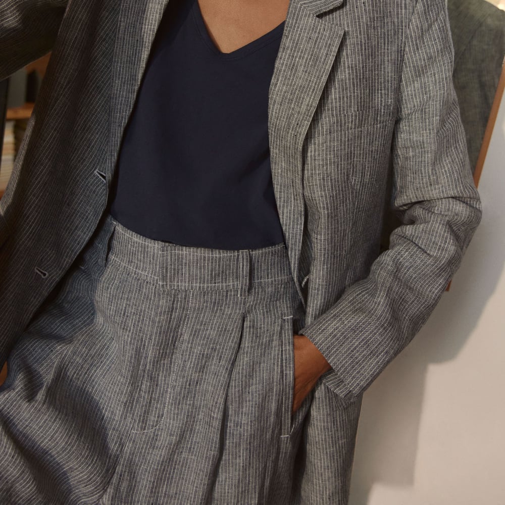 The Linen Way-High® Drape Pant  | Canvas Tan / Navy - Image 7