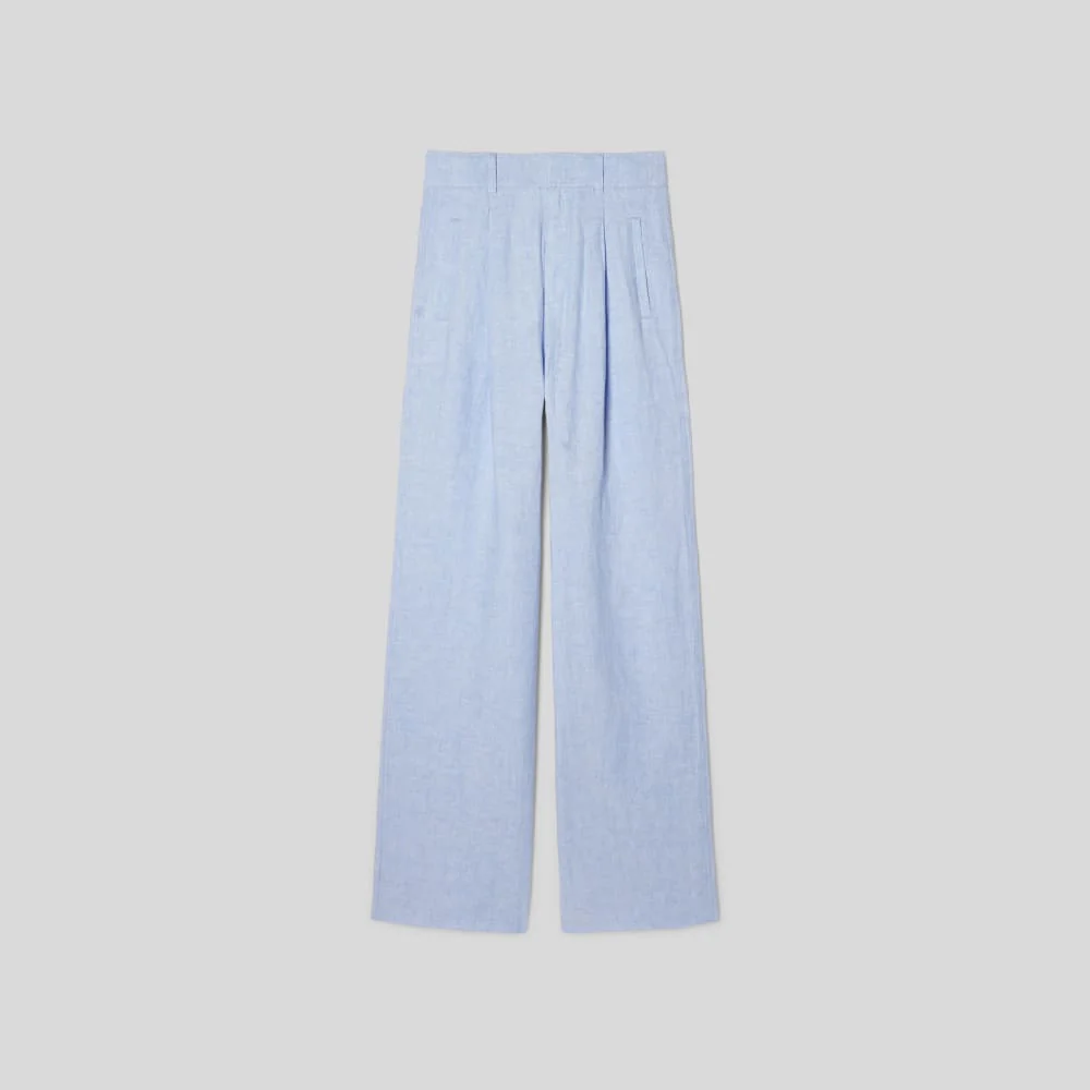 The Linen Way-High® Drape Pant  | Light Blue - Image 2