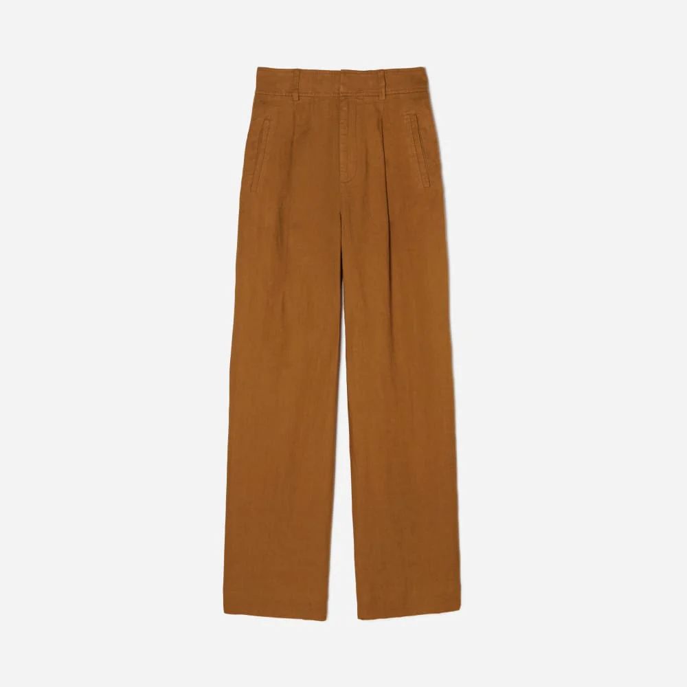 The Linen Way-High® Drape Pant | Tawny Brown
