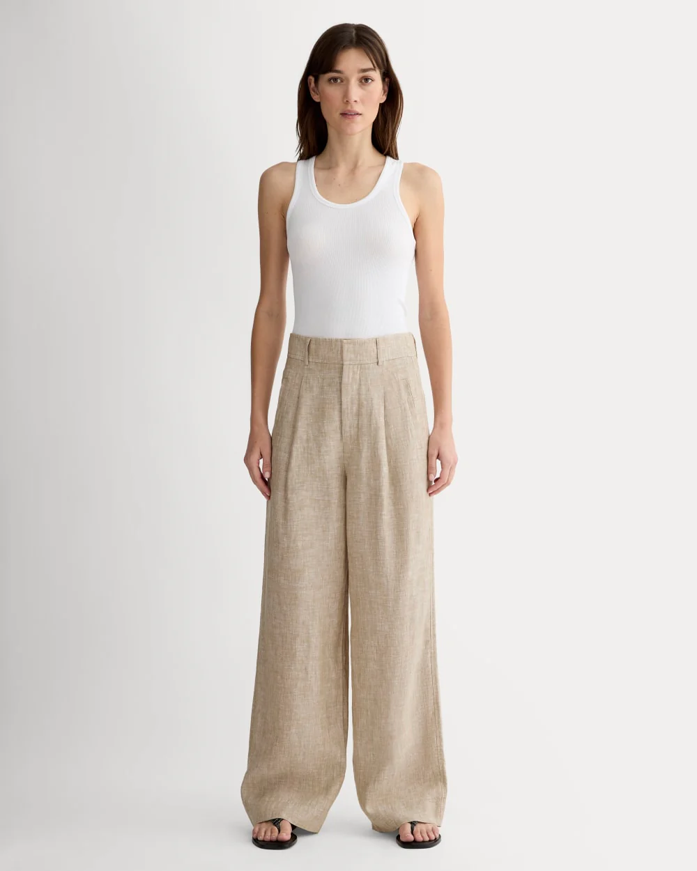 The Linen Way-High® Drape Pant | Cornstalk Chambray