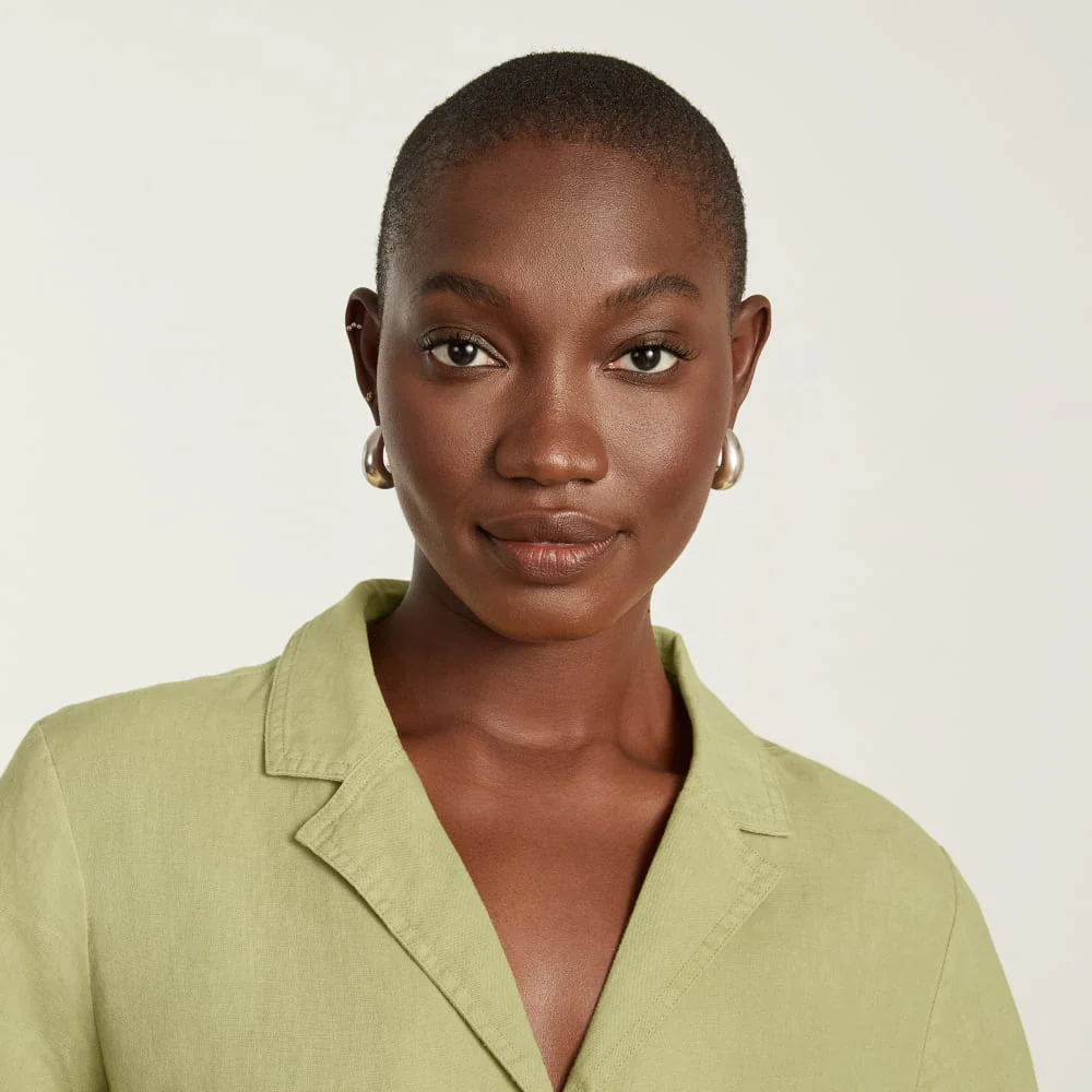 The Linen Workwear Dress | Leek - Image 6