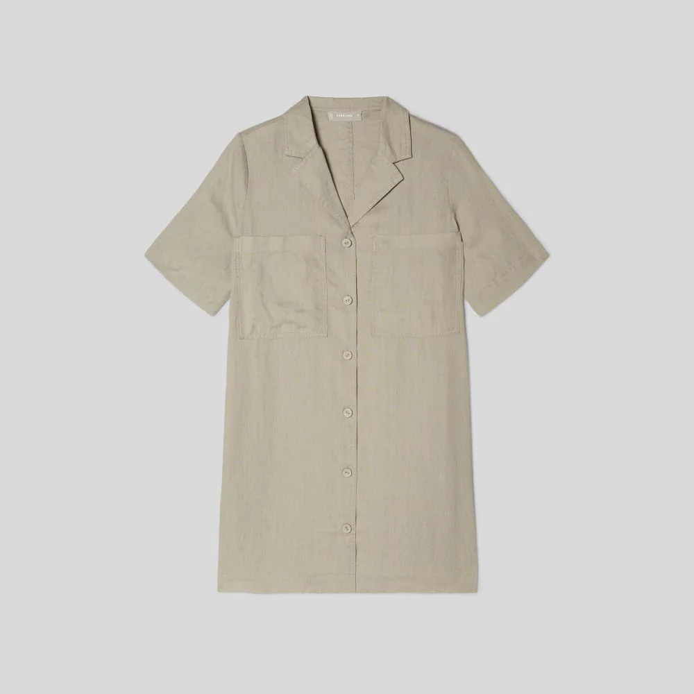 The Linen Workwear Dress | Seagrass - Image 2