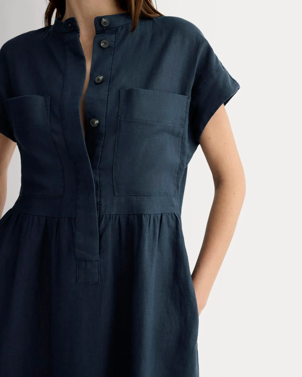 The Craft Dress in Linen | Navy - Image 4