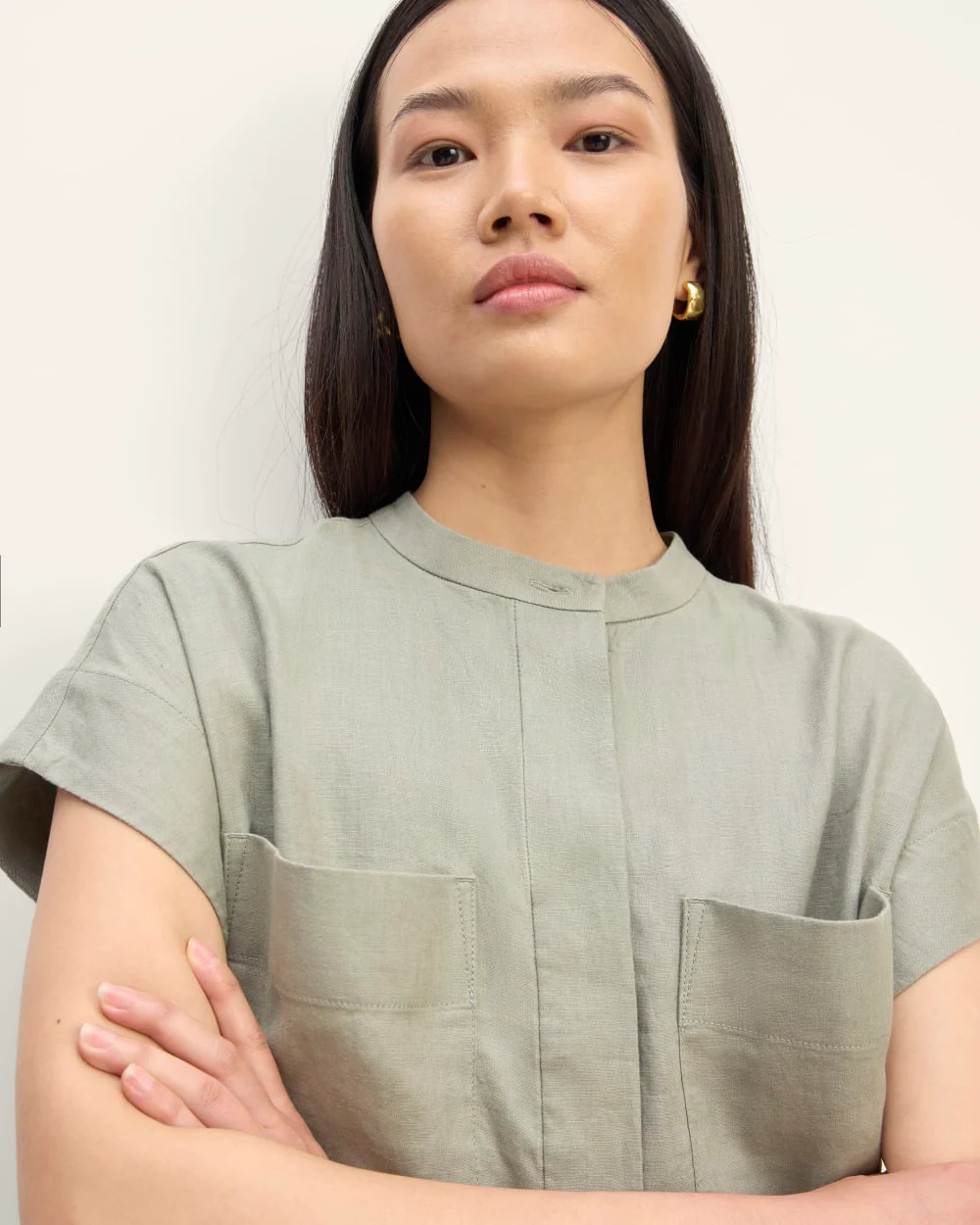 The Craft Dress in Linen | Sage Green - Image 3