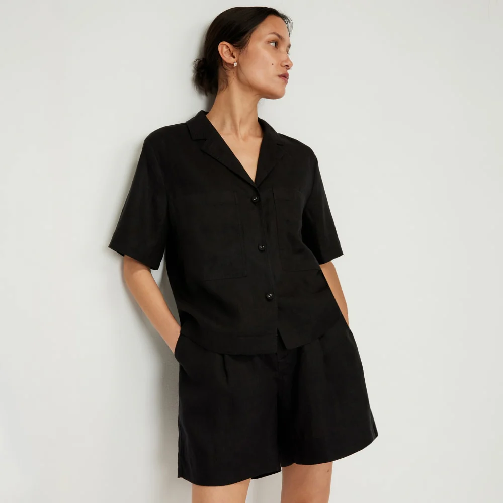 The Linen Workwear Shirt | Black - Image 3