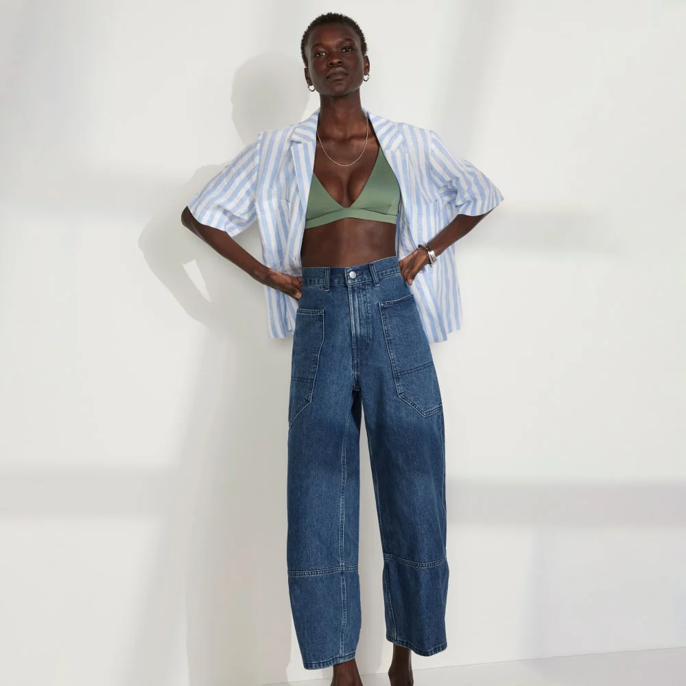 The Linen Workwear Shirt | Blue / White - Image 7