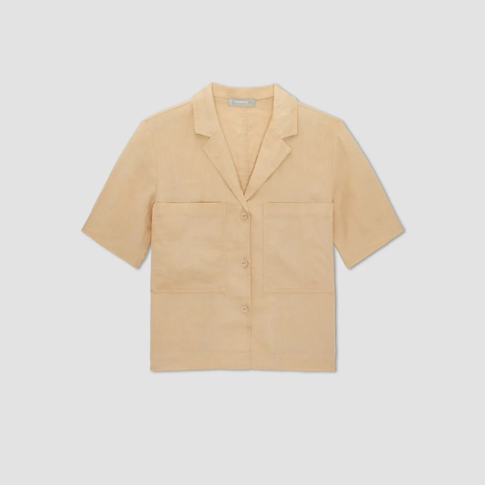 The Linen Workwear Shirt | Warm Khaki - Image 2