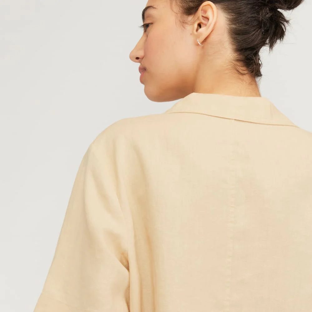 The Linen Workwear Shirt | Warm Khaki - Image 5