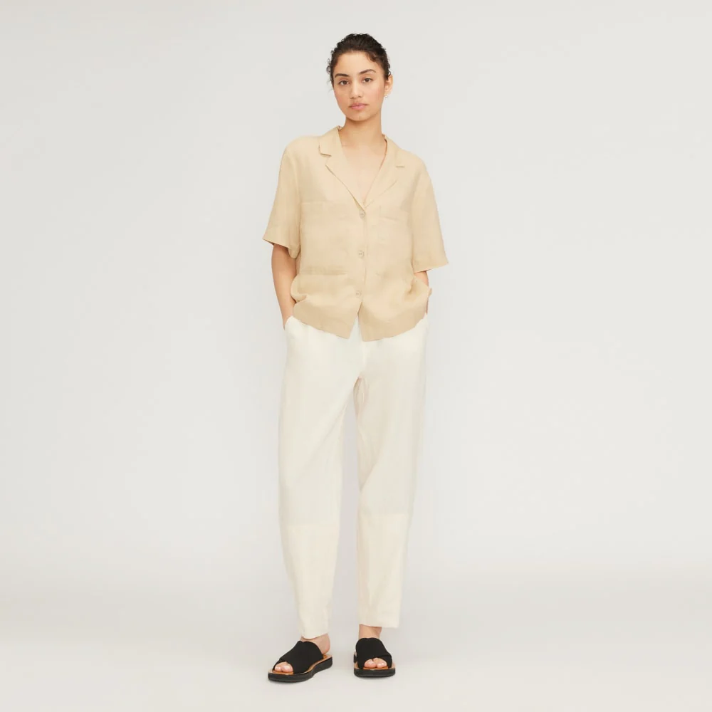 The Linen Workwear Shirt | Warm Khaki - Image 6