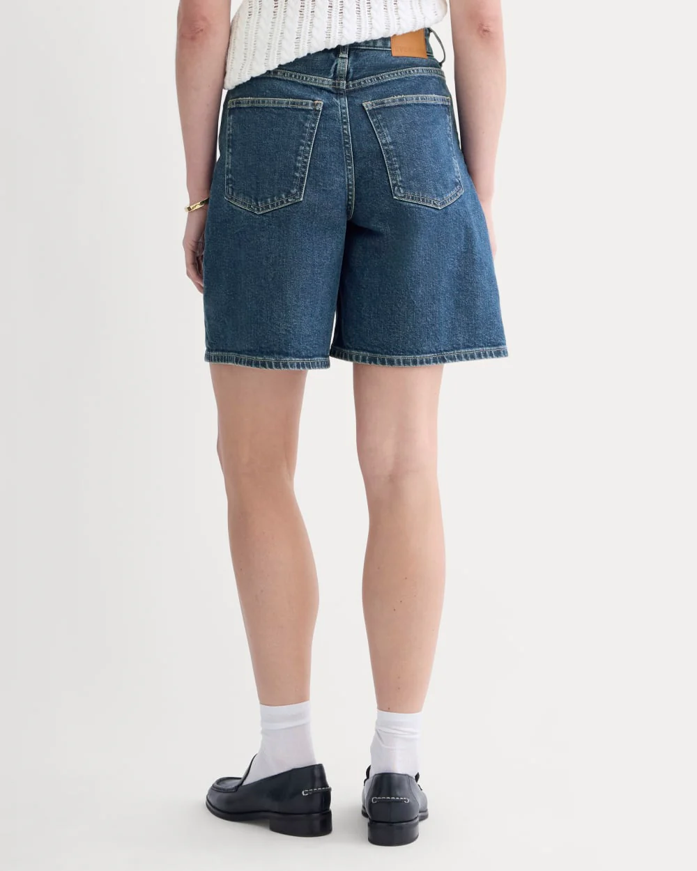 The Long A-Line Denim Short | Dark Indigo - Image 5
