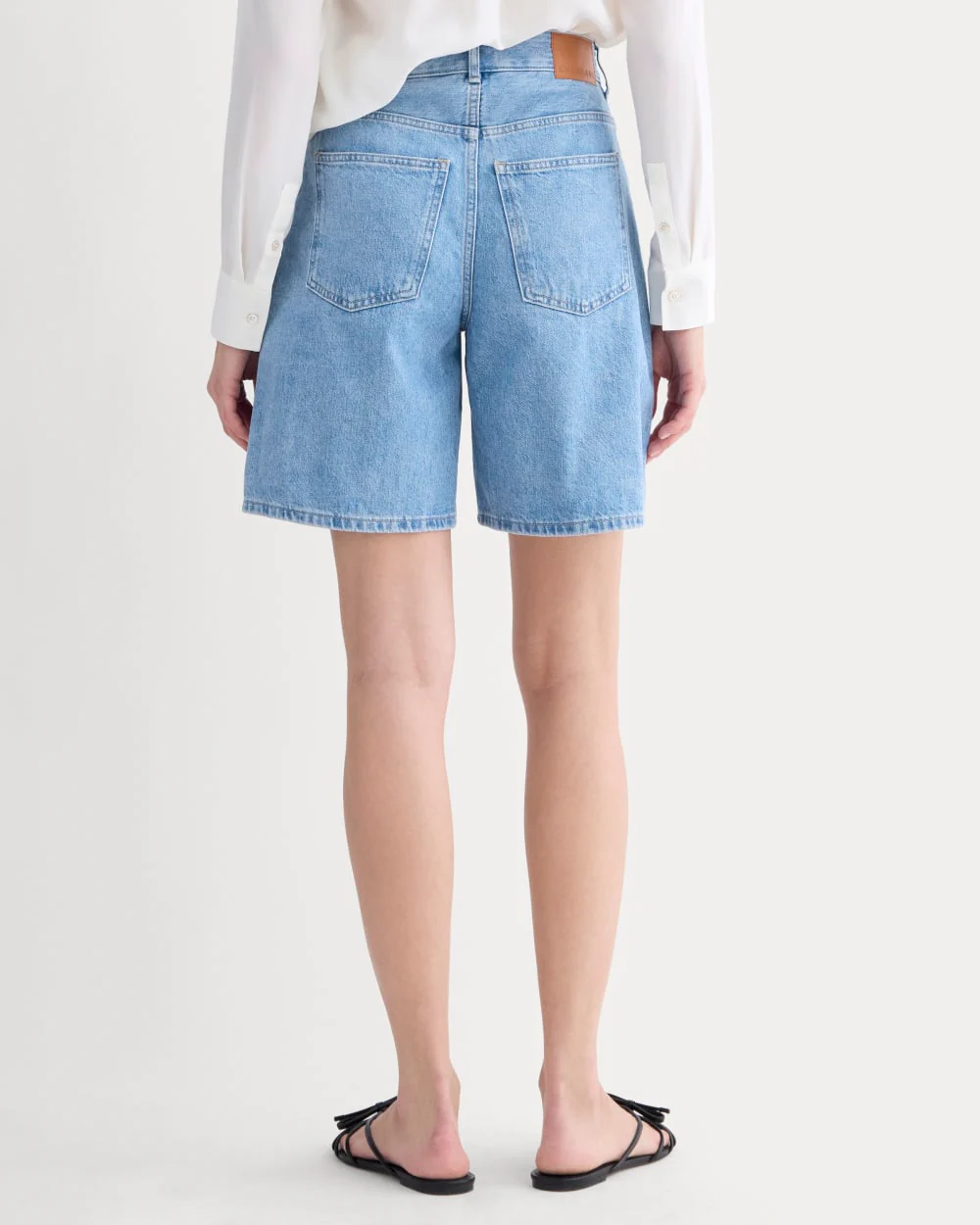 The Long A-Line Denim Short | Light Indigo - Image 5