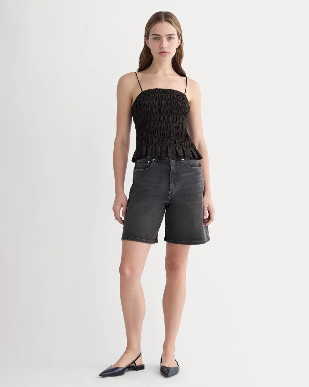 The Long A-Line Denim Short | Night