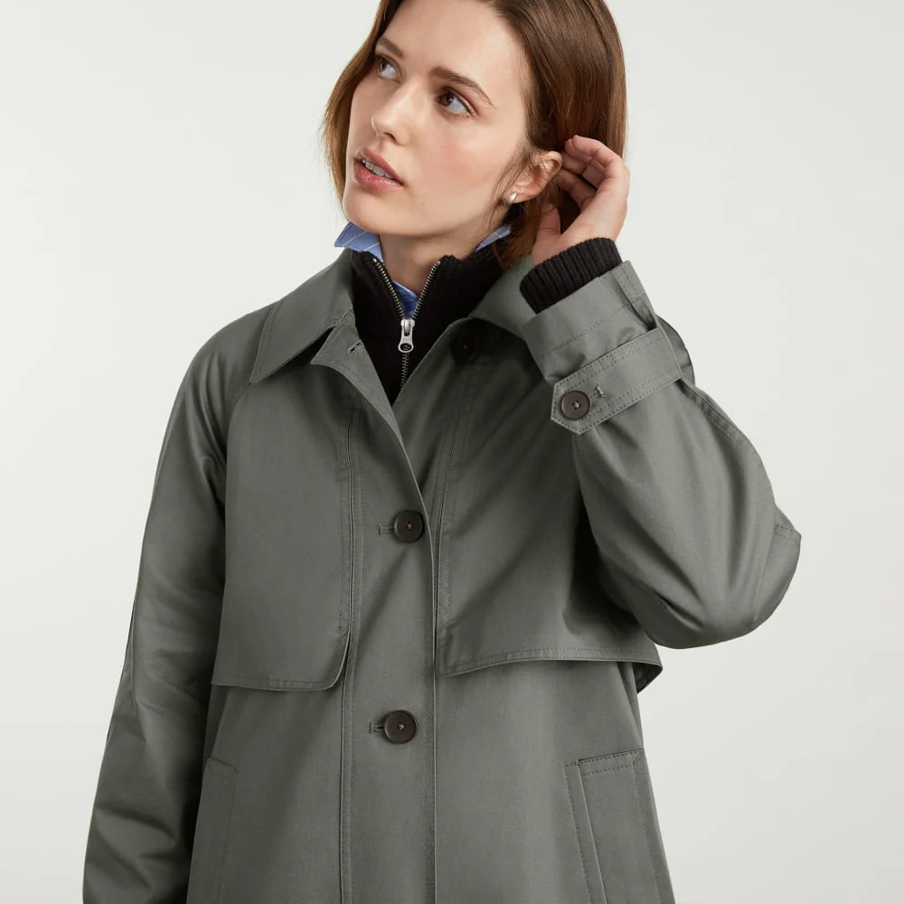 The Long Mac Coat | Pewter Green - Image 3