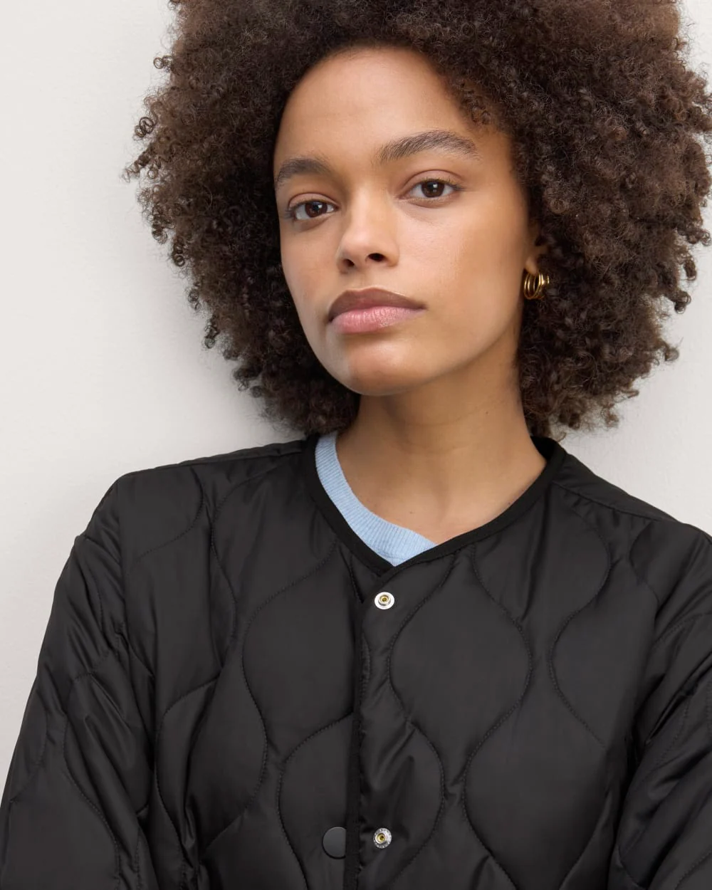 The Long Quilted Liner | Black - Image 3